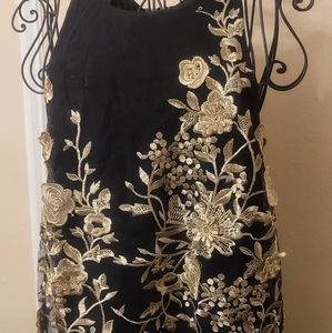 Sunday in Brooklyn Black/Gold Sleeveless Top